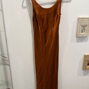 Elegant Brown Sleeveless Dress